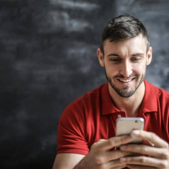 A man using a phone
