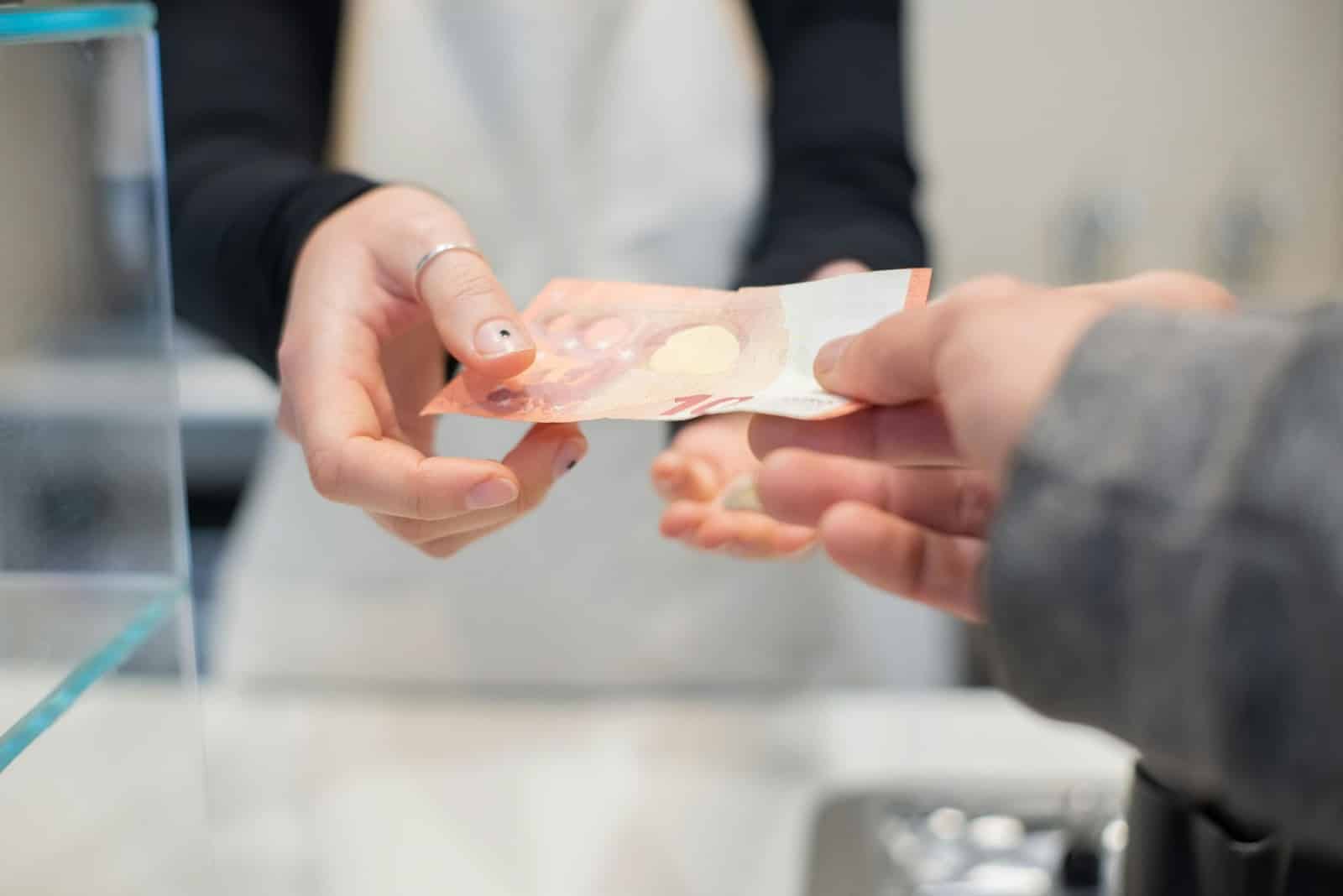 A man paying the bill.