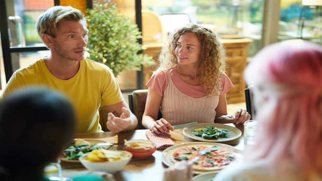 Friends having lunch together