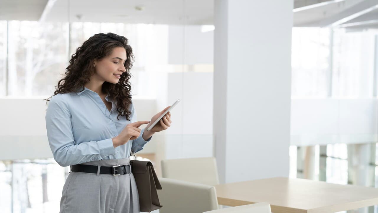 A businesswoman at work.