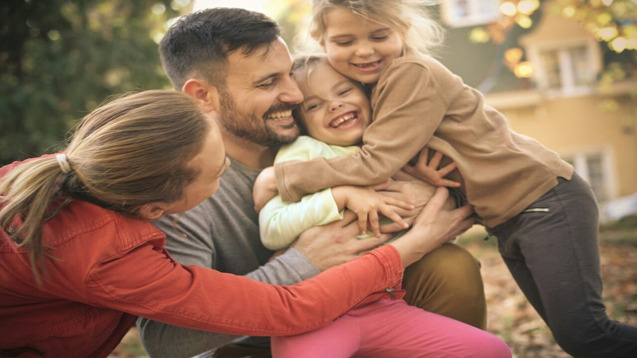 A family spending time together.
