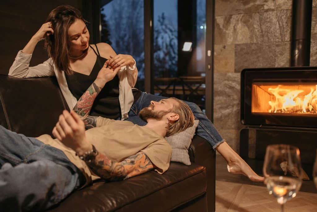 A man and woman having a good time