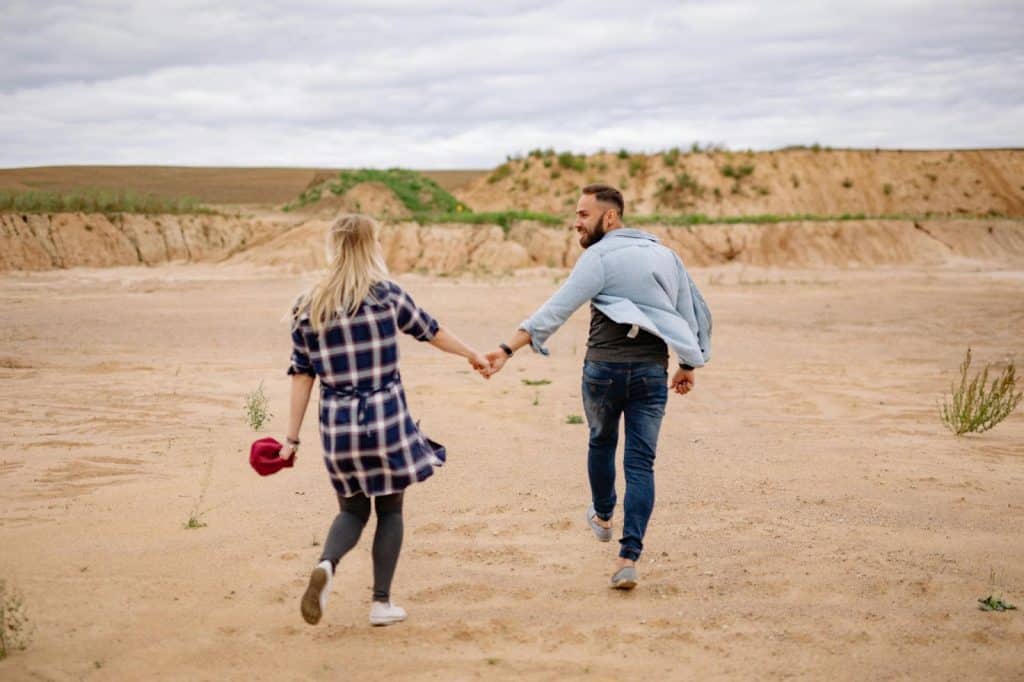 A man and woman at the beach
