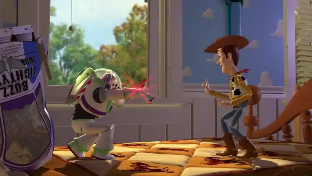 A picture of buzz and woody