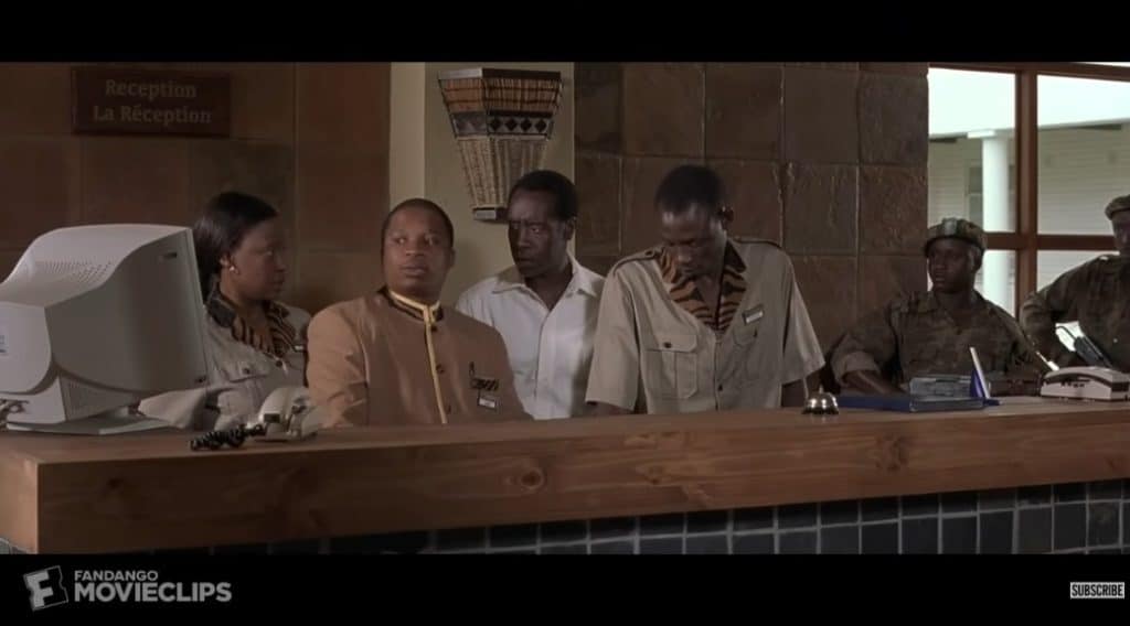 A picture of people in the reception area