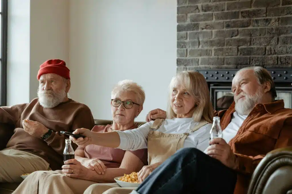 People watching a movie