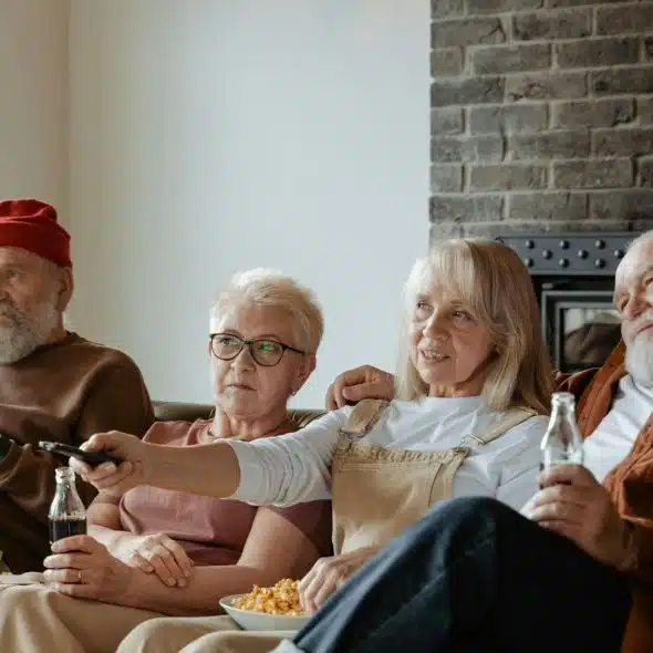 People watching a movie