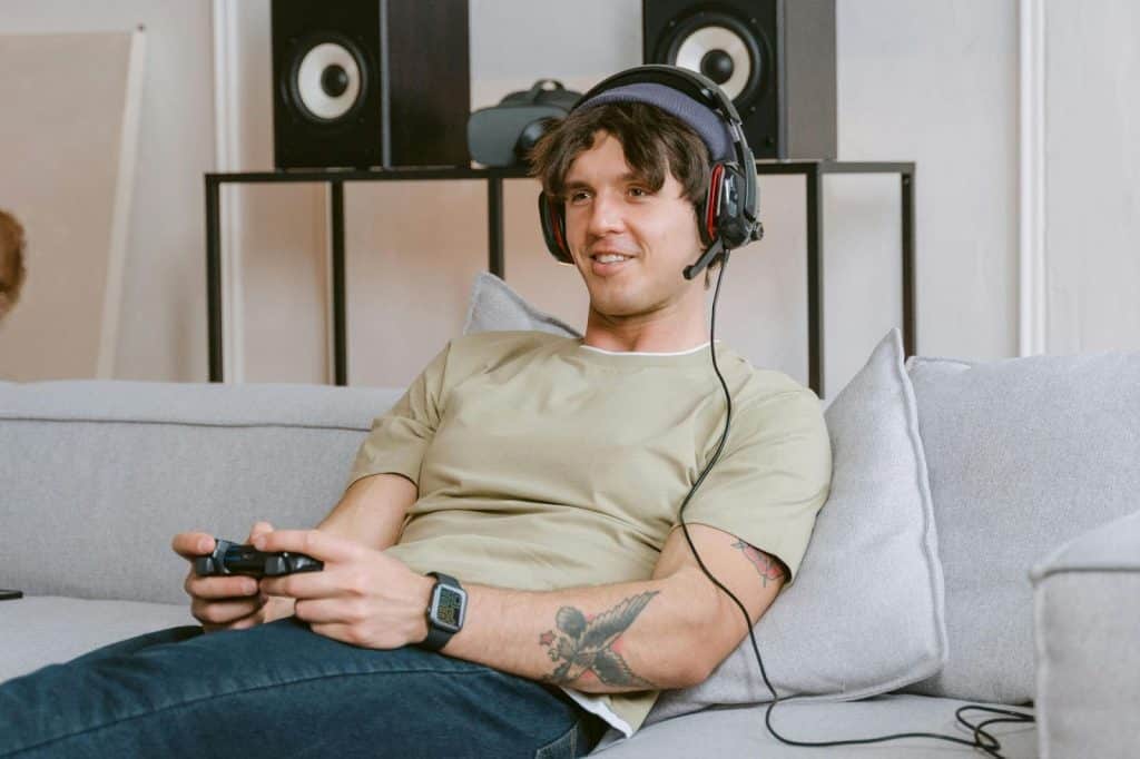 A man playing a video game 