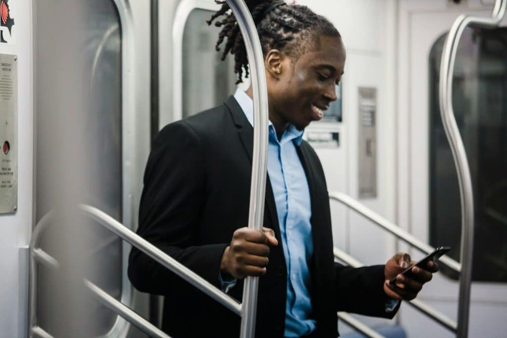 A man using a phone