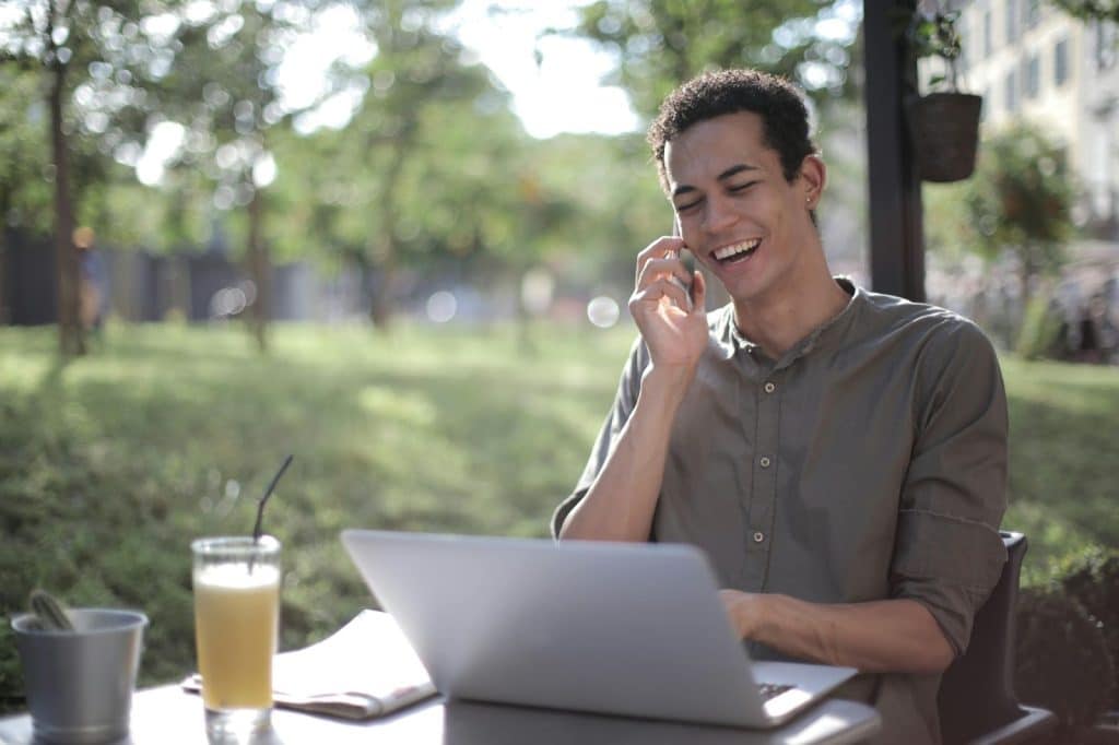 A man talking with someone on phone