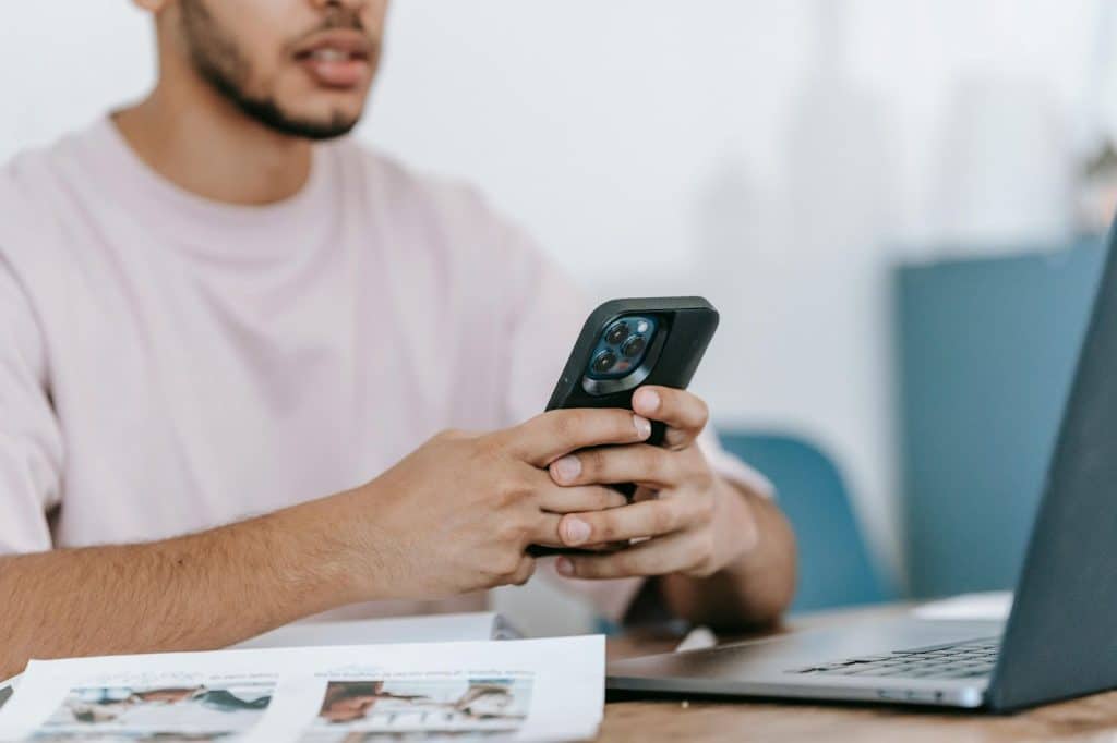 A man texting someone