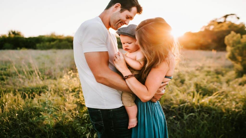 A couple with their baby