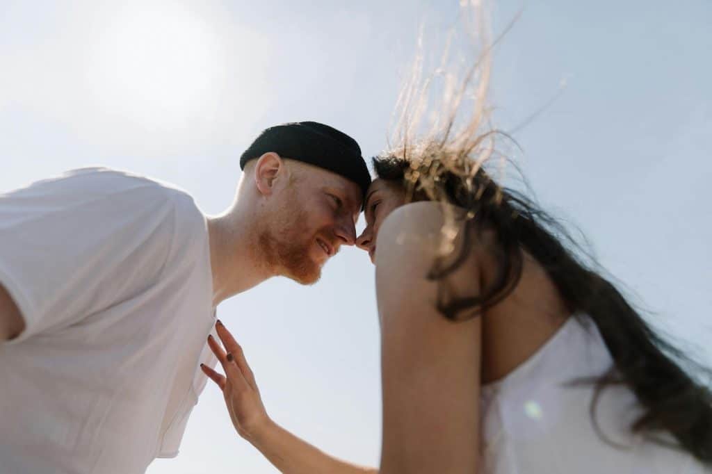 A man and woman happy together