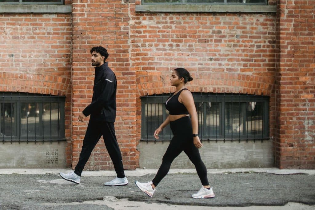 A couple walking