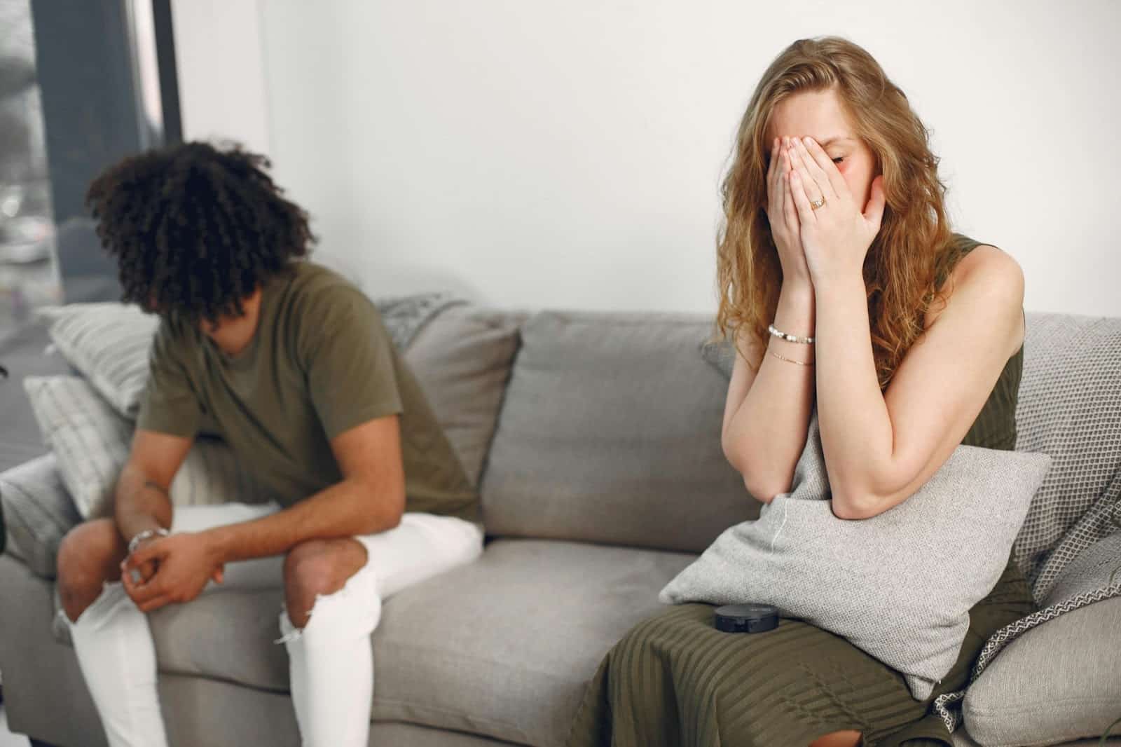 A couple disappointed with each other.