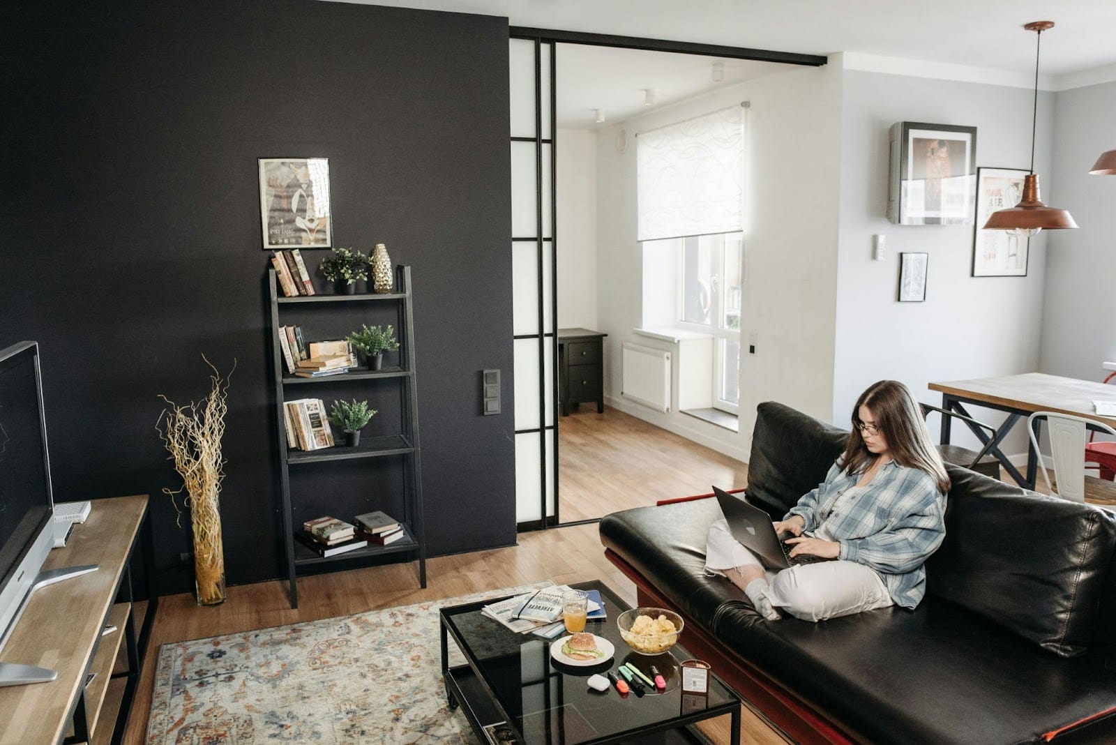A woman staying at home.