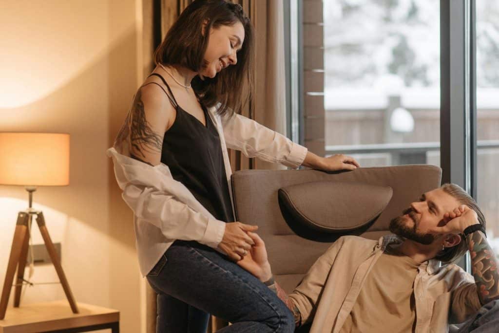 A man and woman holding hands