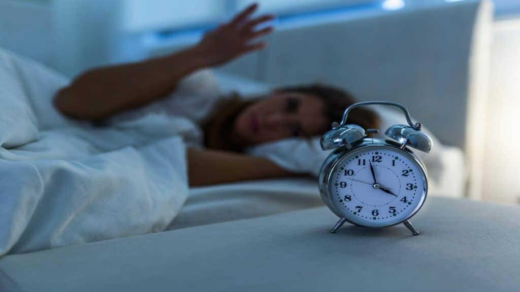 A woman having a hard time sleeping