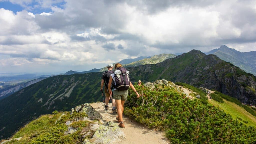 A couple hiking together