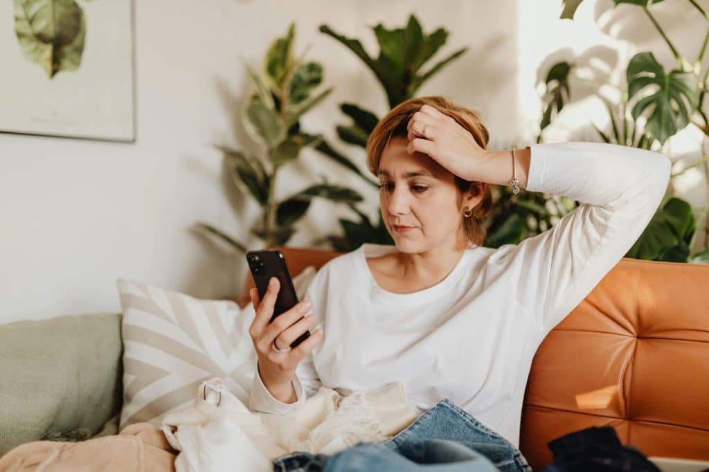 Woman waiting for the reply