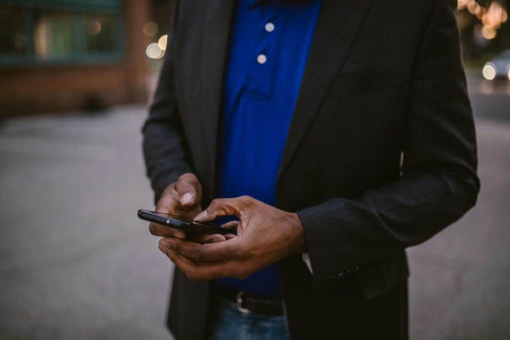 A man using a phone