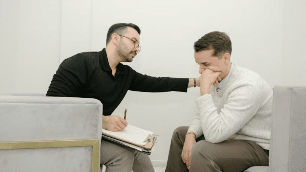 Man portraying himself as a victim while sharing his divorce story