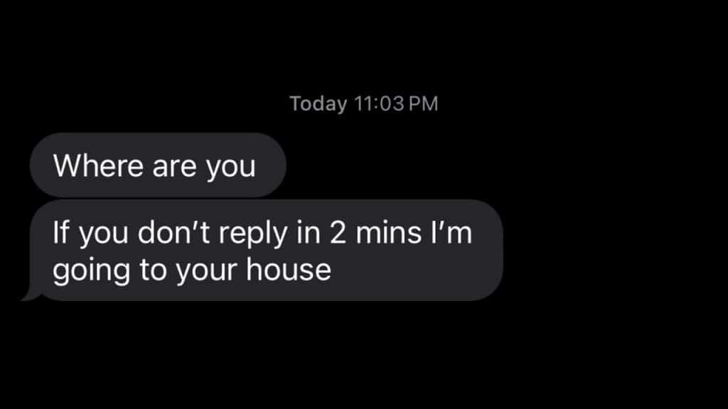 A screenshot of a chat message