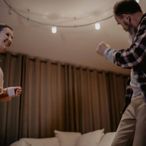 Married couple dancing