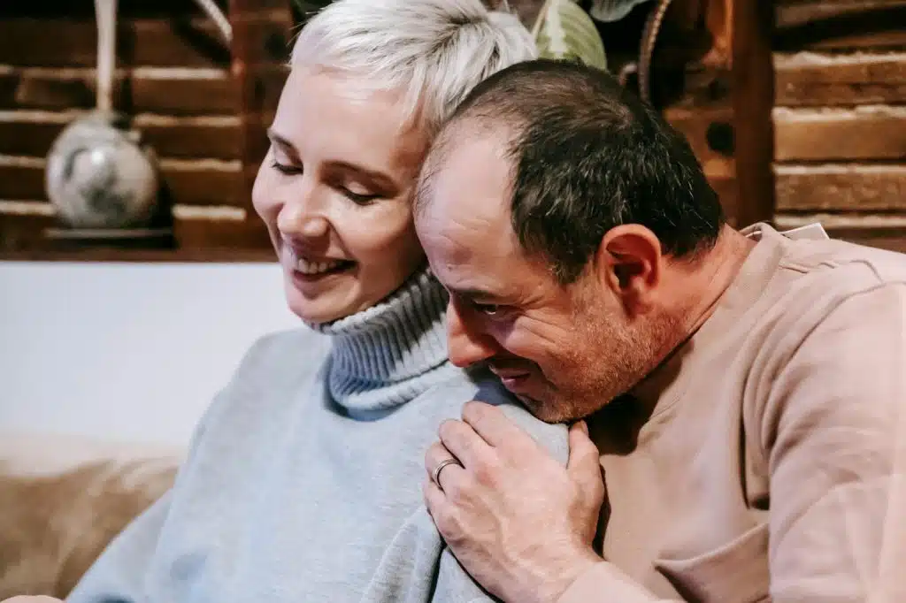 Married couple laughing