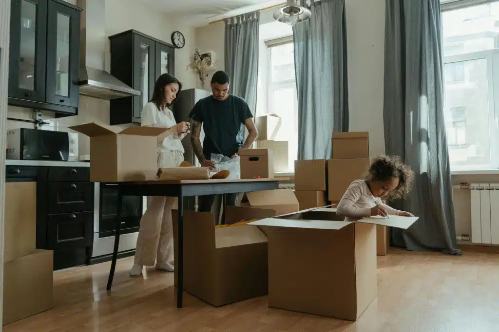 Couple cleaning their house