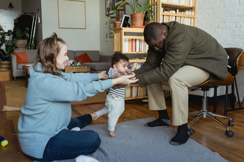 A couple experiencing the first step of the child