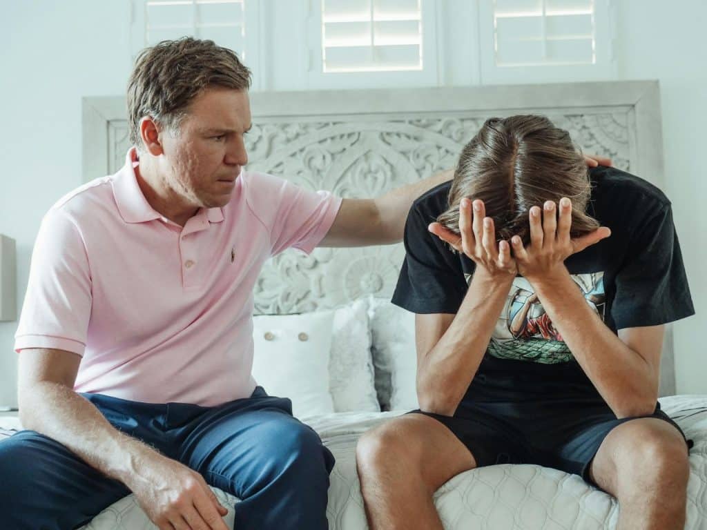 A father teaching his son