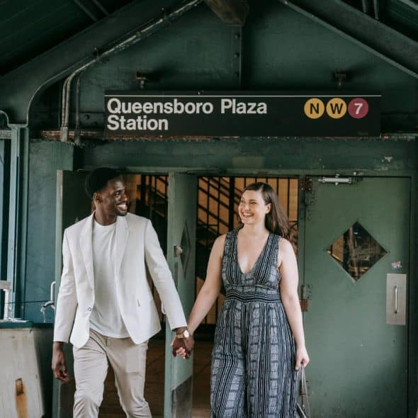 Couple holding hands