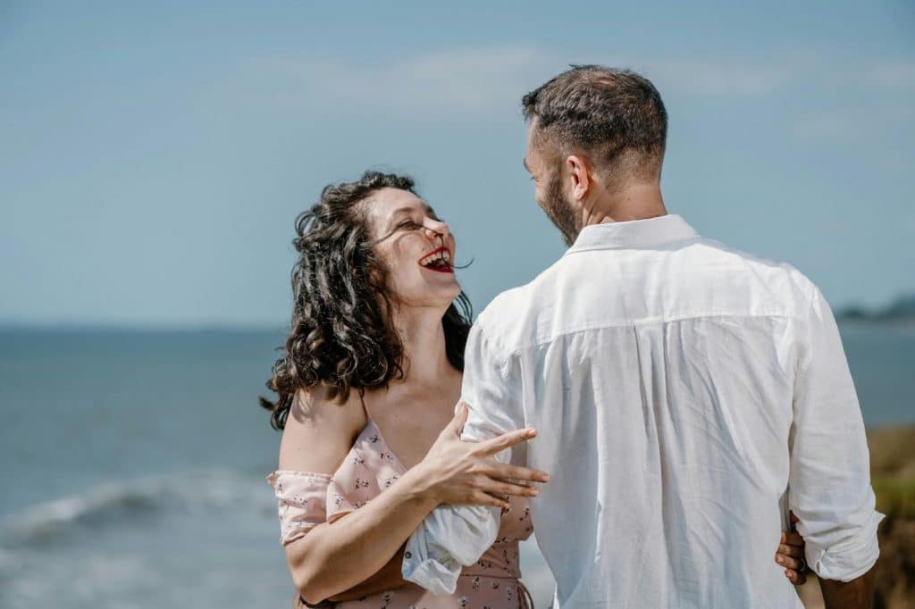 A man and woman happy together