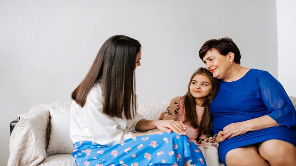 Multigenerational family spending time together.