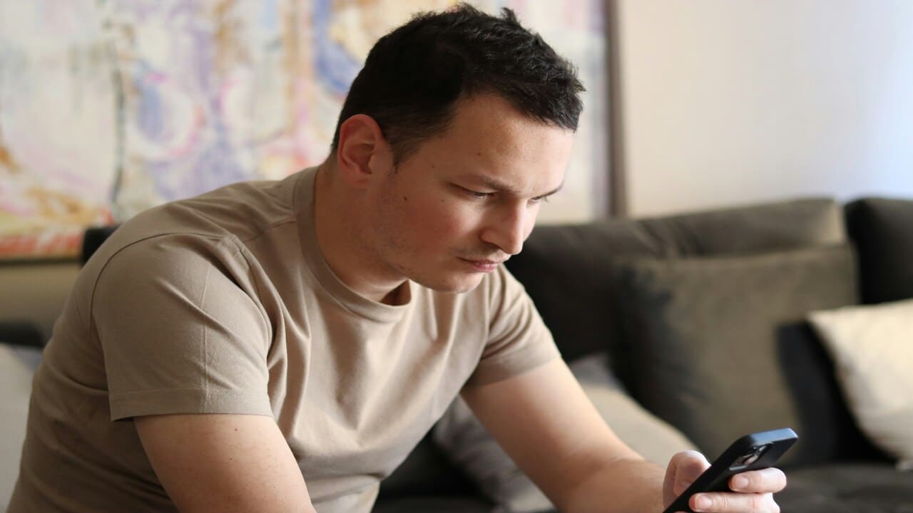 A man spending time alone at home.