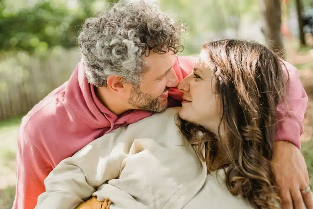 A man and woman close to each other