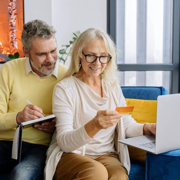 A man and woman planning for retirement