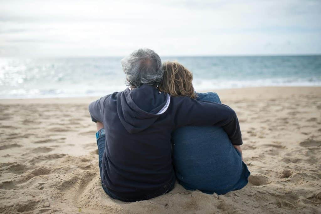 A man and woman at the beach
