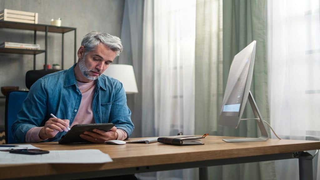 A man busy at work