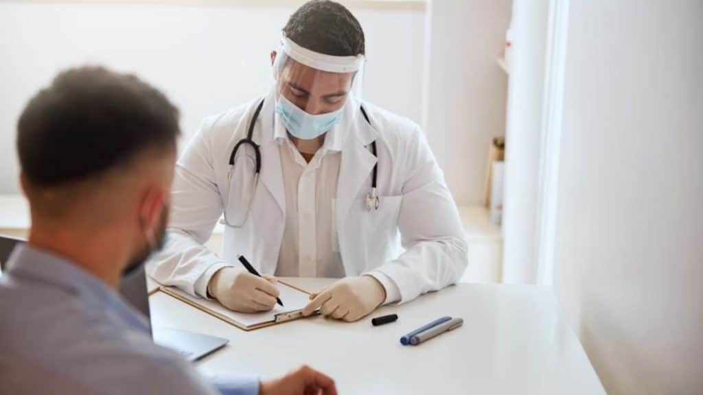 Man getting a health check