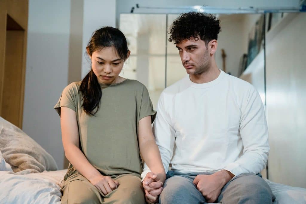 A man and woman being silent