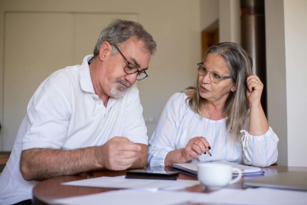 A man and woman planning their retirement