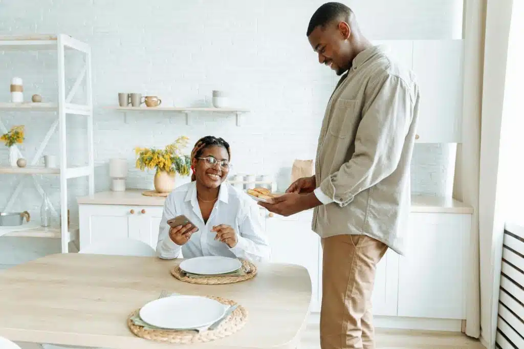 Couple having breakfast