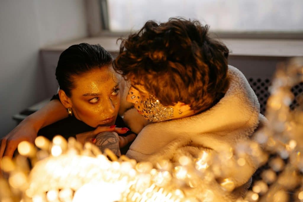 A man and woman close to each other
