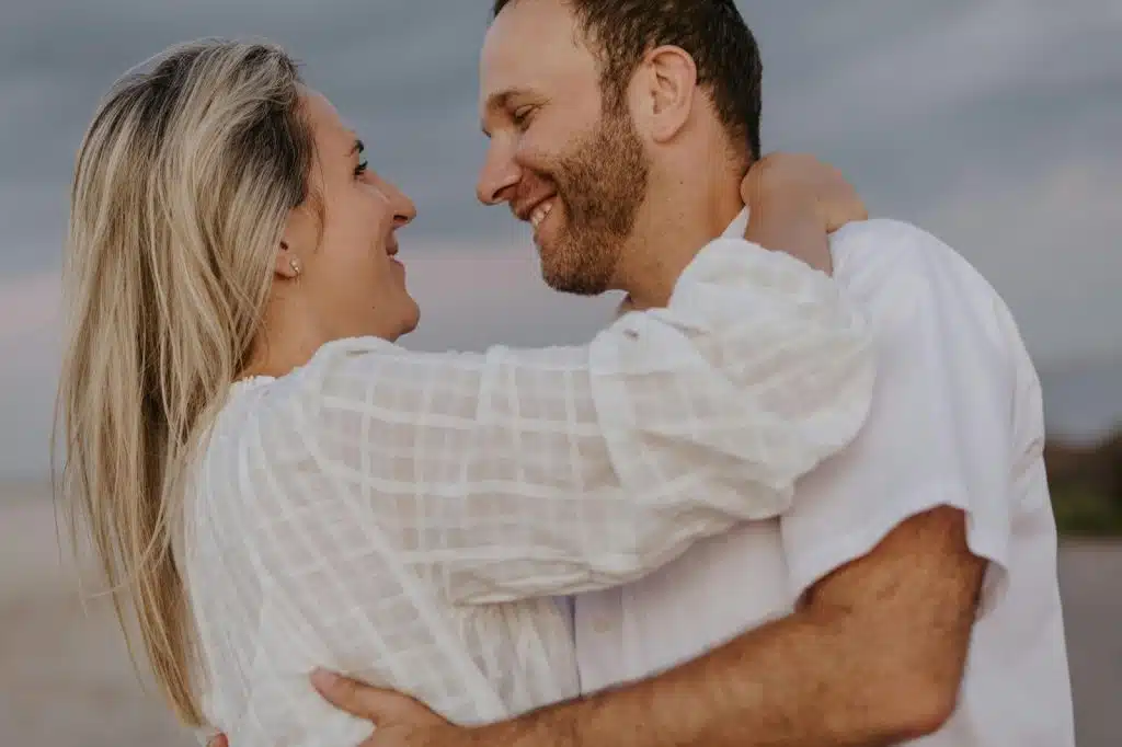 A man and woman happy together