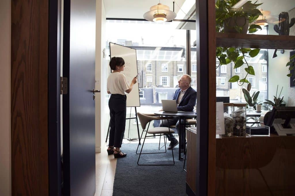 A man and woman at the office