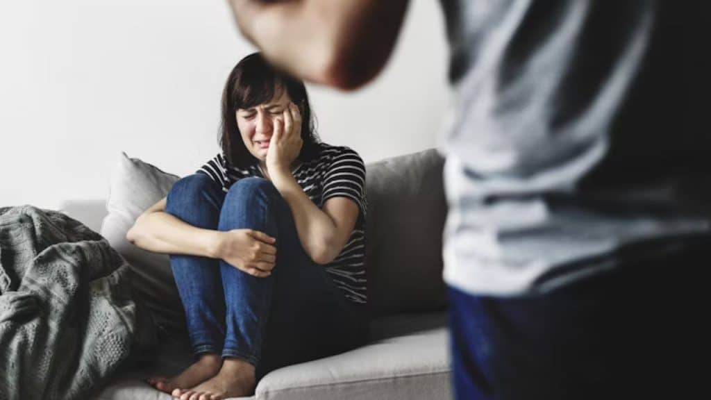Woman crying while the man is still shouting