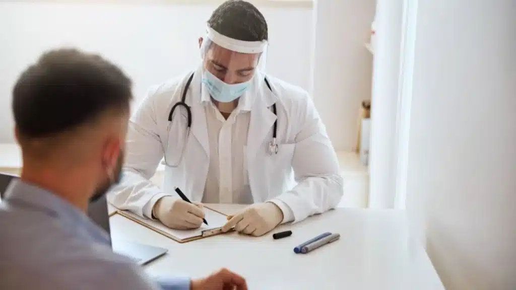 Man at a medical check up