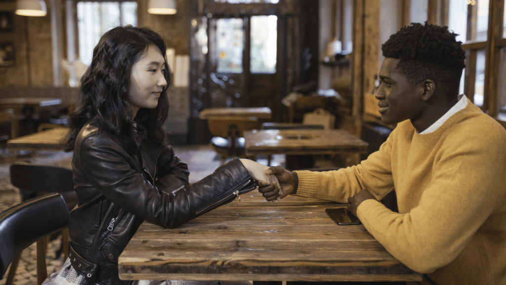 A couple meeting for the first time